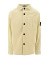 Stone Island Junior Logo Patch Corduroy Overshirt In White