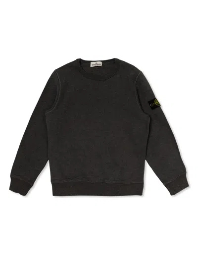 Stone Island Kids' Logo-patch Cotton Jumper In Grau