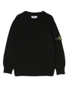 Stone Island Crewneck Knit Sweater 7716502a1 In Black