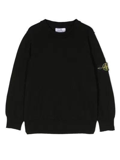 STONE ISLAND LOGO-PATCH CREW NECK SWEATSHIRT
