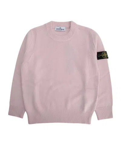 Stone Island Junior Logo Patch Crewneck Jumper In Purple