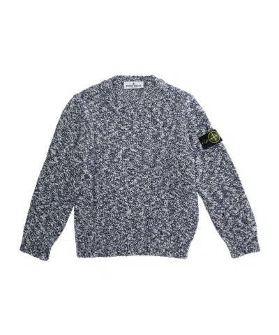 Stone Island Junior Logo Patch Crewneck Jumper In Gray