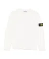 Stone Island Junior Logo Patch Crewneck Knitted Pullover In White