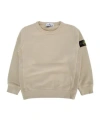 Stone Island Junior Logo Patch Crewneck Sweatshirt In Brown