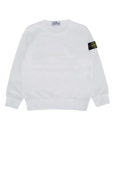Stone Island Kids' Logo-patch Crewneck Sweatshirt In White