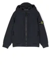 Stone Island Logo-patch Hooded Jacket In Blue