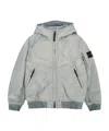 Stone Island Hooded Bomber Jacket In Gray
