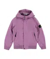 Stone Island Junior Logo Patch Hooded Jacket In Pink