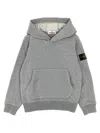 Stone Island Compass-patch Pullover Hoodie In Gray