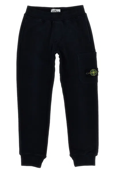Stone Island Junior Logo Patch Joggers In Blue