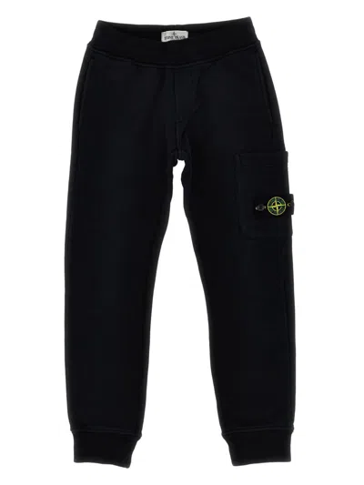 Stone Island Kids' Logo Patch Joggers In Black
