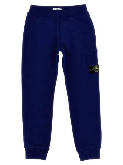 Stone Island Kids' Logo Patch Joggers In Navy