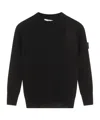 Stone Island Junior Logo Patch Knitted Jumper In Black