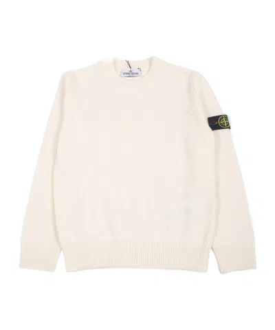 Stone Island Junior Logo Patch Knitted Jumper In Pink