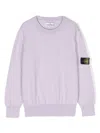 Stone Island Logo-patch Long-sleeve Sweatshirt In 紫色