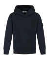 Stone Island Junior Long Sleeved Compass-badge Hoodie In Blue