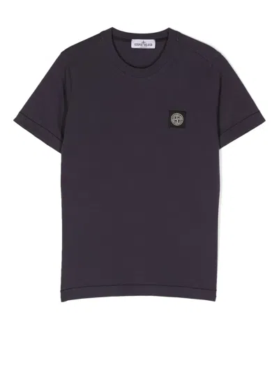 Stone Island Kids' Logo-patch Short-sleeve T-shirt In Blue