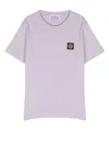 Stone Island Kids' Logo-patch Short-sleeved T-shirt In Purple