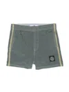 Stone Island Logo Patch Shorts In Grey