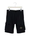Stone Island Junior Logo-patch Straight Leg Shorts In Black