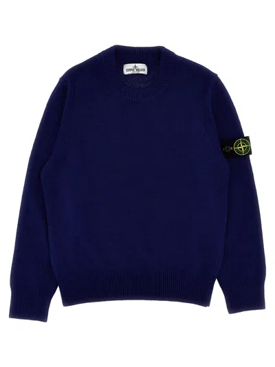 Stone Island Kids' Logo Patch Sweater In Blue