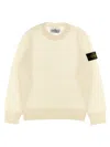 Stone Island Compass-motif Organic Cotton Sweatshirt In White