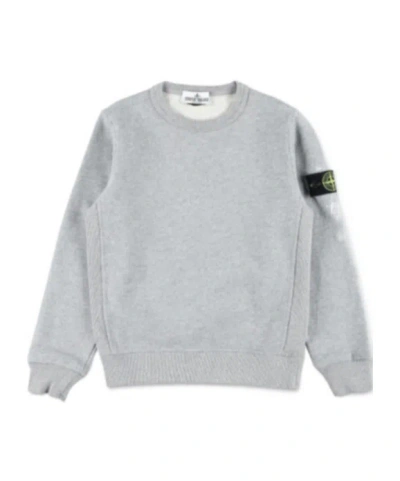 Stone Island Junior Logo Patch Sweatshirt In Gray