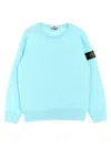 Stone Island Kids' Compass-badge Cotton Sweatshirt In Sky Blue