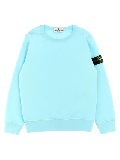 Stone Island Junior Kids' Logo Patch Sweatshirt In Light Blue