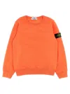 Stone Island Logo Patch Sweatshirt In Orange