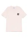 Stone Island Logo Cotton Jersey T-shirt In Pink
