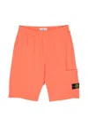 Stone Island Logo-patch Track Shorts In Orange
