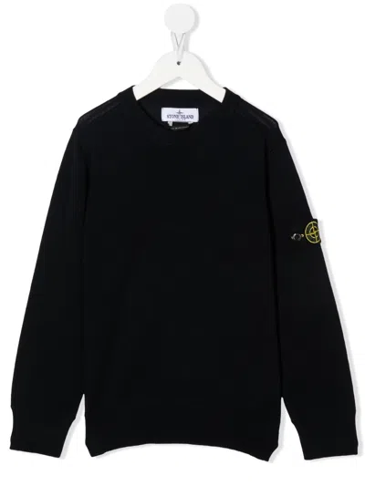 STONE ISLAND LOGO-PATCH WOOL JUMPER