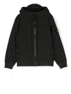 Stone Island Logo-patch Zip-up Jacket In 黑色