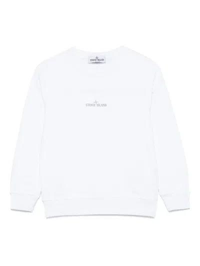 STONE ISLAND LOGO-PRINT CREW-NECK SWEATSHIRT