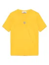 Stone Island Logo Print Short-sleeves T-shirt In Yellow