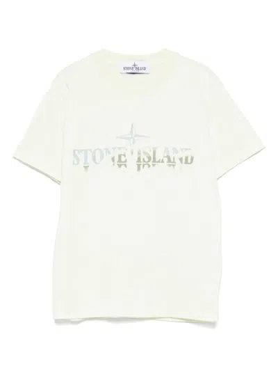Stone Island Kids' Logo-print T-shirt In 绿色
