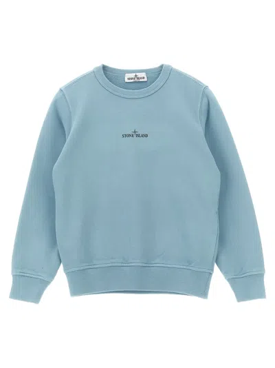 Stone Island Junior Logo Sweatshirt Sweatshirt In Blue