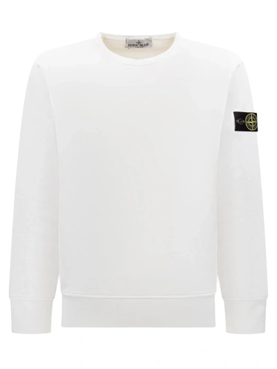 Stone Island Junior Kids' Logo Sweatshirt In White