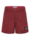 Stone Island Logo-tag Swim Shorts In Red