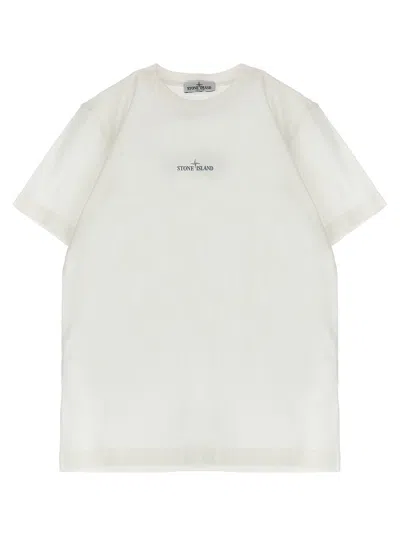 Stone Island Junior Logo-printed Cotton T-shirt In White
