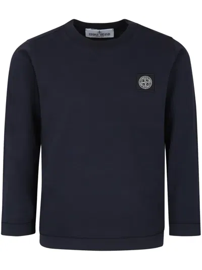 Stone Island Kids' Long-sleeve Cotton T-shirt In Blue
