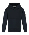 Stone Island Junior Long Sleeved Compass-badge Hoodie In Blue