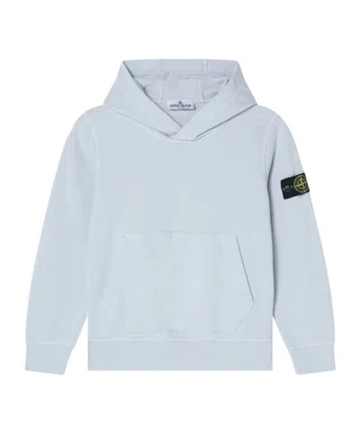 Stone Island Junior Long Sleeved Compass-badge Hoodie In Blue
