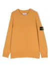 Stone Island Mélange Crew-neck Jumper In Yellow