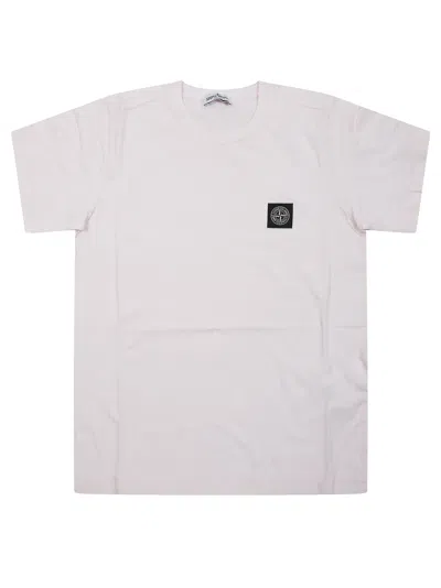 Stone Island Junior Mini Badge Short Sleeve T-shirt In Pink