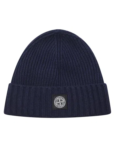 Stone Island Junior Mini Beanie Hat In Blu