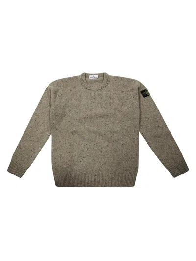 Stone Island Junior Mini Crewneck Sweater In Beige