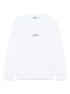 Stone Island Organic-cotton Fleece Sweateshirt In White