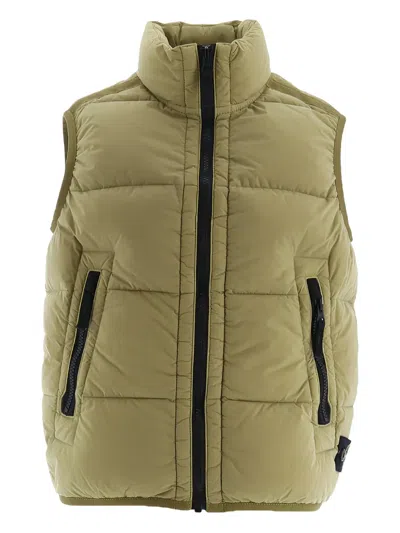 Stone Island Kids' Padded Gilet In Green